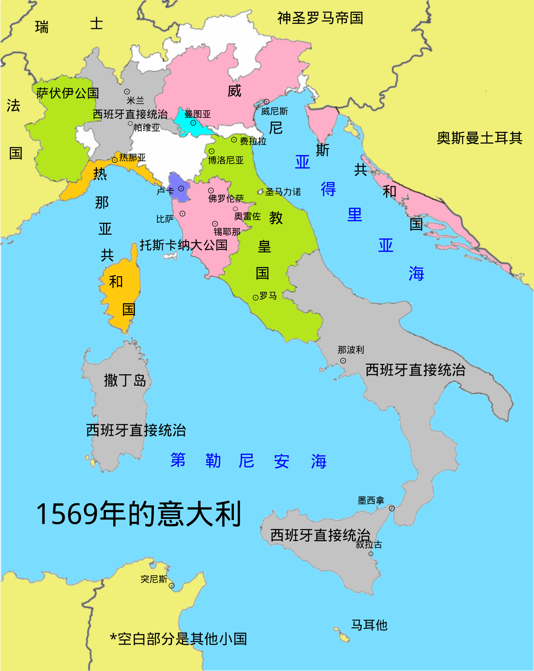 地图 6 1569年的意大利